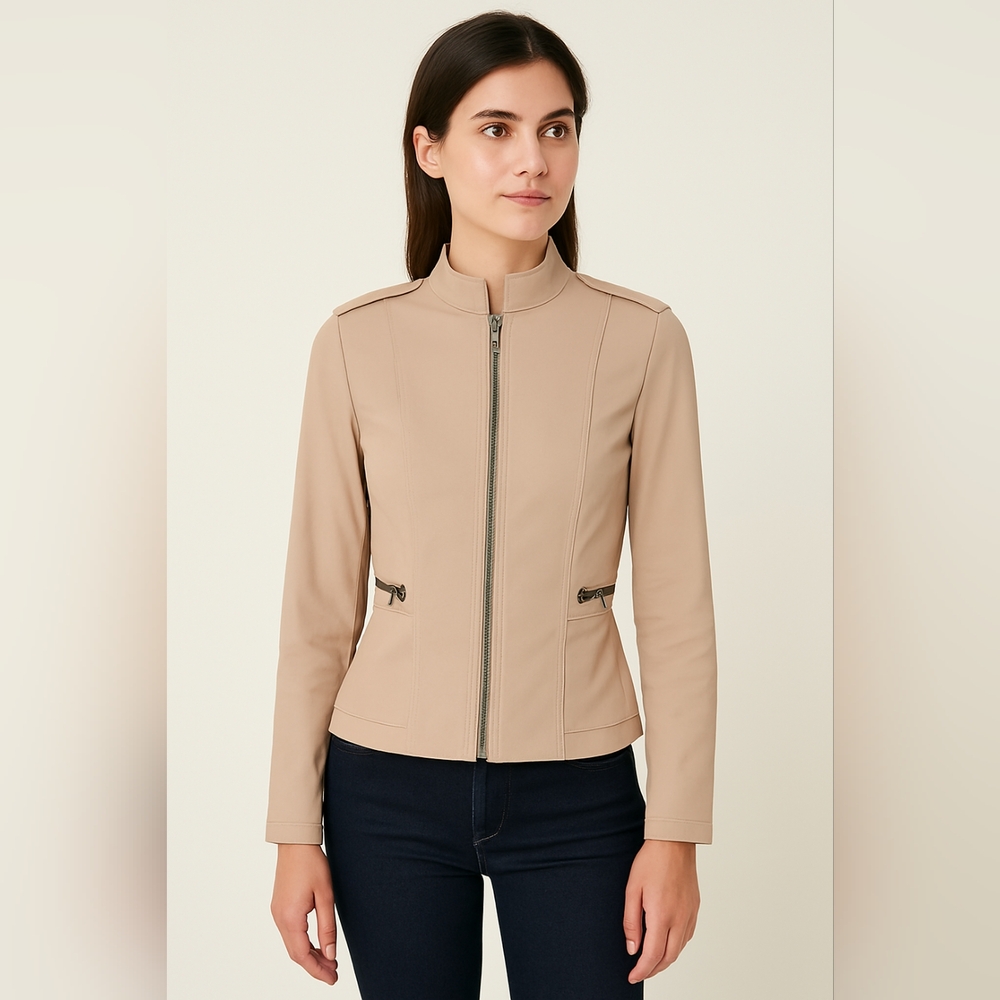 G.I.L.I Double Peplum Faux Leather Jacket